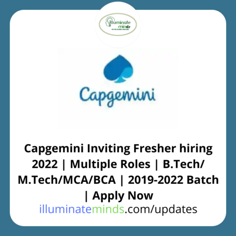 Capgemini Inviting Fresher hiring 2022 | Multiple Roles | B.Tech/ M
