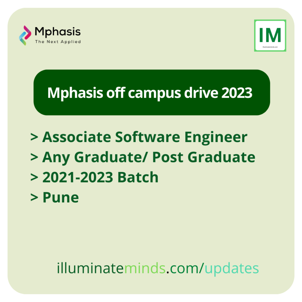 Mphasis off campus drive 2023 | Associate Software Engineer | Any ...