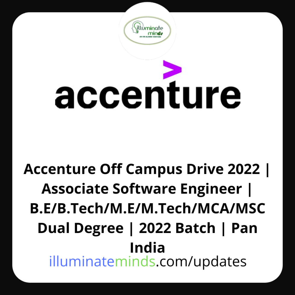 Accenture Off Campus Drive 2022 | Associate Software Engineer | B.E/B ...