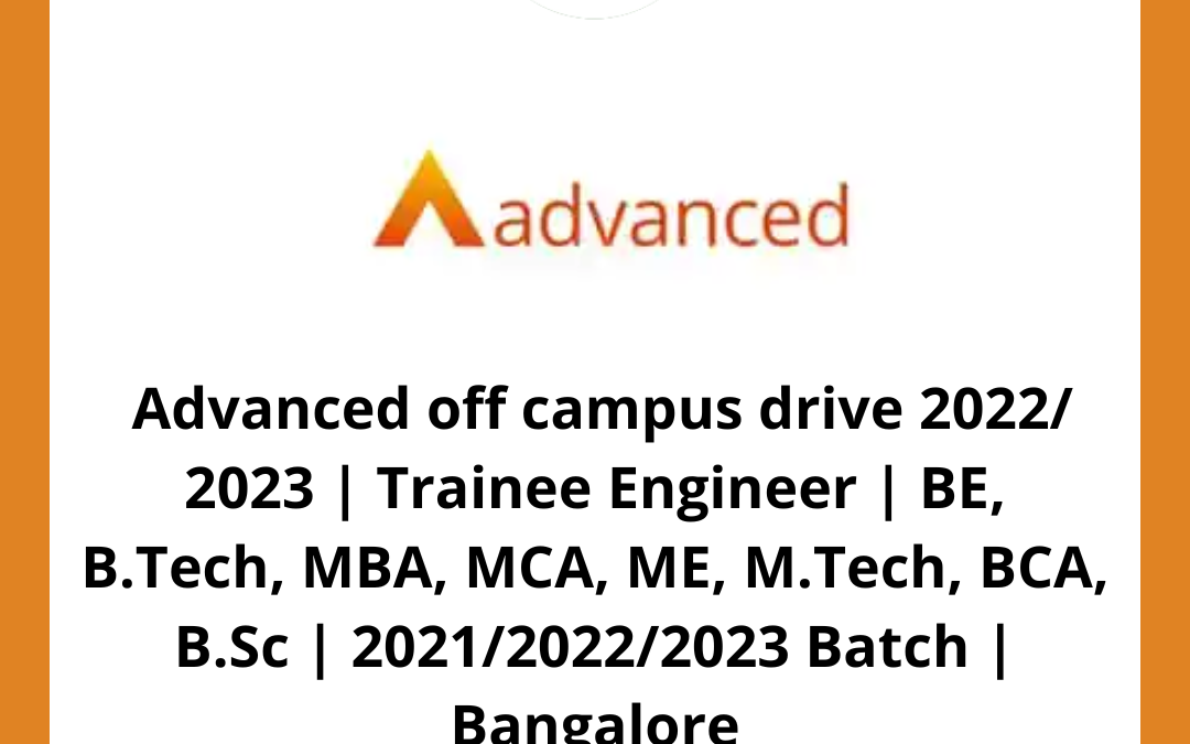 Advanced off campus drive 2023