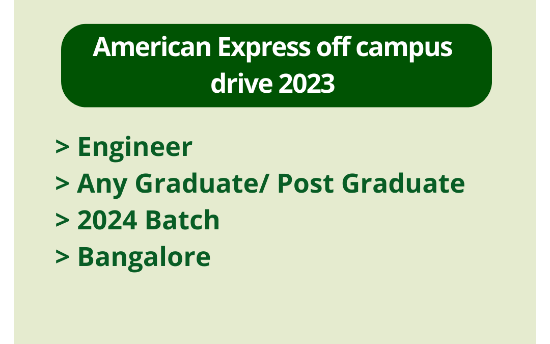 American Express off campus drive 2023