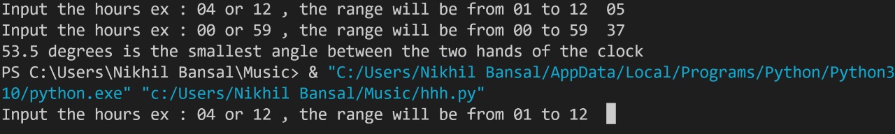 Anglebetweenoutput output