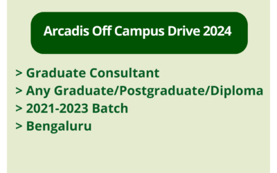 Arcadis Off Campus Drive 2024 | Graduate Consultant | Any Graduate/Postgraduate/Diploma | 2021-2023 Batch | Bengaluru