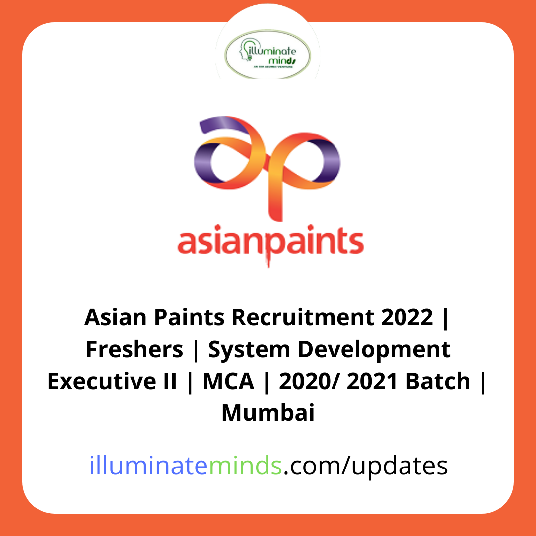 Asian Paints Recruitment 2022  