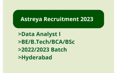 Astreya Recruitment 2023 | Data Analyst I | BE/B.Tech/BCA/BSc | 2022/2023 Batch | Hyderabad