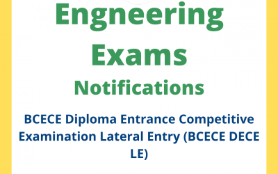 BCECE Diploma Entrance Competitive Examination Lateral Entry (BCECE DECE LE)