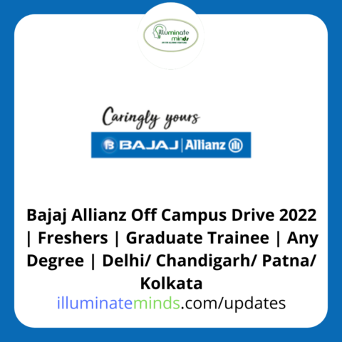 Bajaj Allianz Off Campus Drive 2022 | Freshers | Graduate Trainee | Any ...