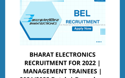 BHARAT ELECTRONICS RECRUITMENT FOR 2022 | MANAGEMENT TRAINEES | 2021/2022 Batch | Bangalore