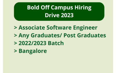 Bold Off Campus Hiring Drive 2023 | Associate Software Engineer | Any Graduates/ Post Graduates | 2022/2023 Batch | Bangalore