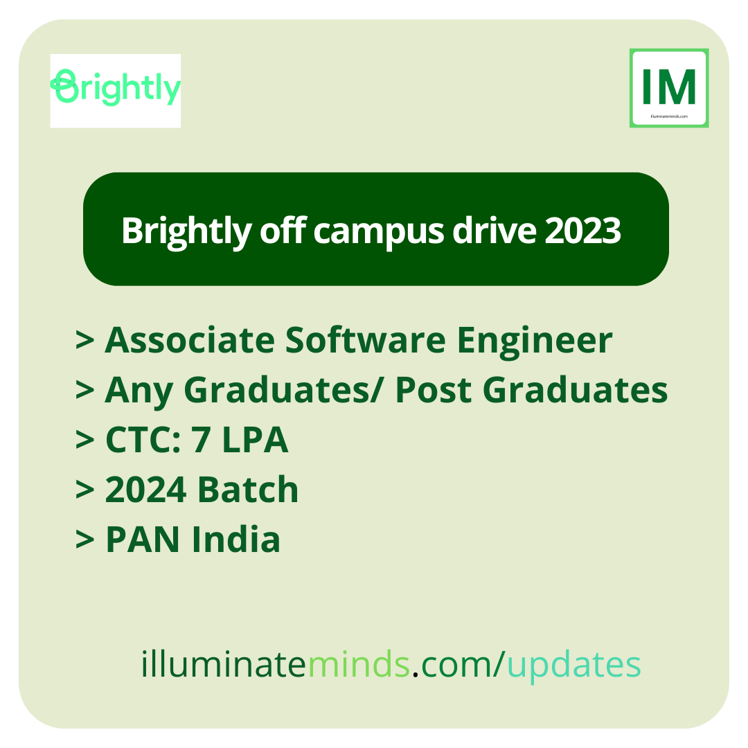Brightly off campus drive 2023 | Associate Software Engineer | Any ...
