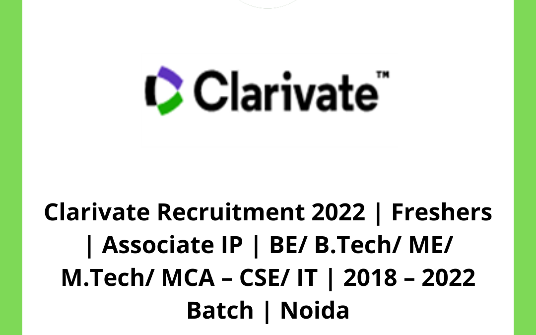 Clarivate Recruitment 2022