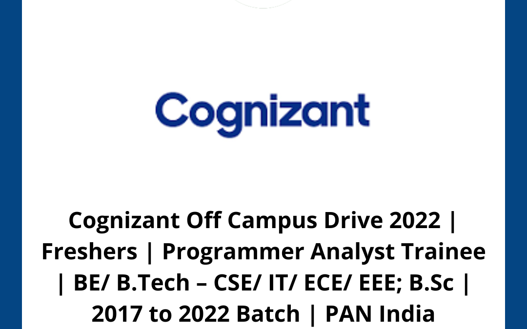 Cognizant Off Campus Drive 2022