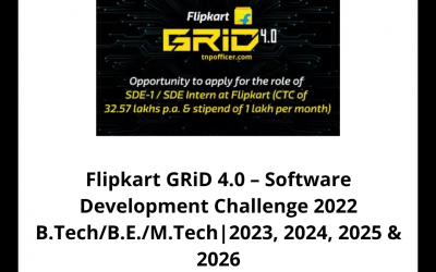 Flipkart GRiD 4.0 – Software Development Challenge 2022 B.Tech/B.E./M.Tech|2023, 2024, 2025 & 2026