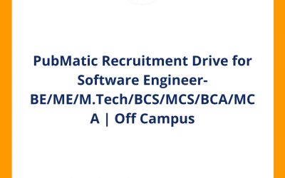 PubMatic Recruitment Drive for Software Engineer-BE/ME/M.Tech/BCS/MCS/BCA/MCA | Off Campus