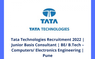 Tata Technologies Recruitment 2022 | Junior Basis Consultant | BE/ B.Tech – Computers/ Electronics Engineering | Pune