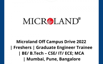 Microland Off Campus Drive 2022 | Freshers | Graduate Engineer Trainee | BE/ B.Tech – CSE/ IT/ ECE; MCA | Mumbai, Pune, Bangalore