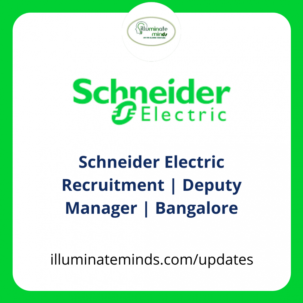 Schneider Electric Recruitment Deputy Manager Bangalore Off