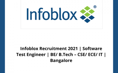 Infoblox Recruitment 2021 | Software Test Engineer | BE/ B.Tech – CSE/ ECE/ IT | Bangalore