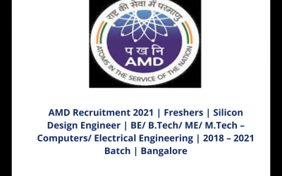 AMD Recruitment 2021 | Freshers | Silicon Design Engineer | BE/ B.Tech/ ME/ M.Tech – Computers/ Electrical Engineering | 2018 – 2021 Batch | Bangalore