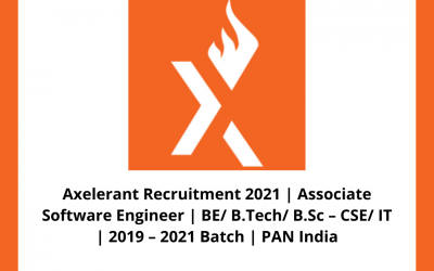Axelerant Recruitment 2021 | Associate Software Engineer | BE/ B.Tech/ B.Sc – CSE/ IT | 2019 – 2021 Batch | PAN India