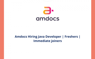 Amdocs Hiring Java Developer | Freshers | Immediate joiners