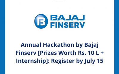 Annual Hackathon by Bajaj Finserv [Prizes Worth Rs. 10 L + Internship]: Register by July 15
