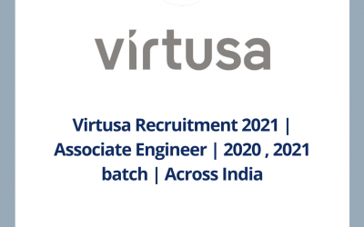 Virtusa Recruitment 2021 | Associate Engineer | 2020 , 2021 batch | Across India