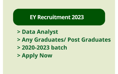 EY Recruitment 2023 | Data Analyst | Any Graduates/ Post Graduates | 2020-2023 batch | Apply Now