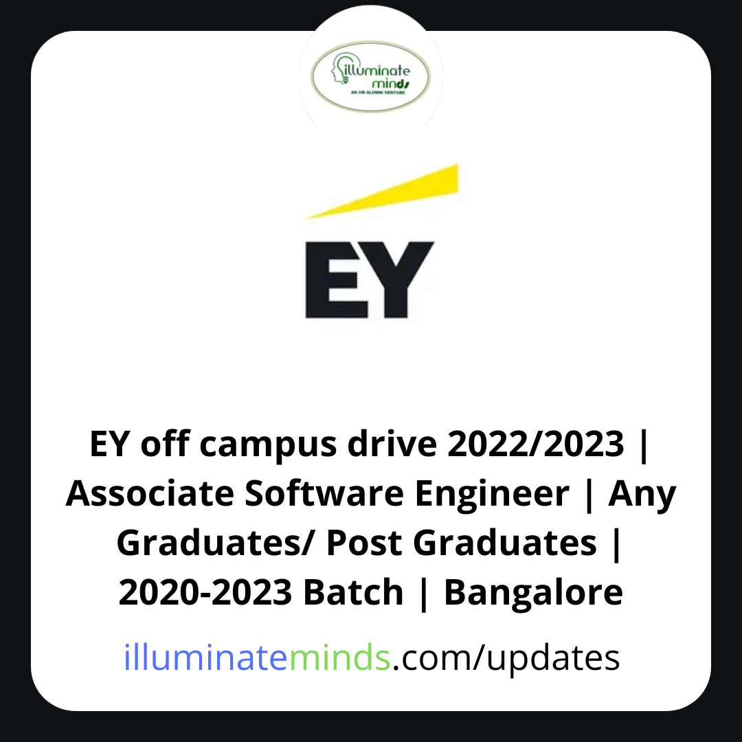 EY off campus drive 2022/2023 | Associate Software Engineer | Any ...