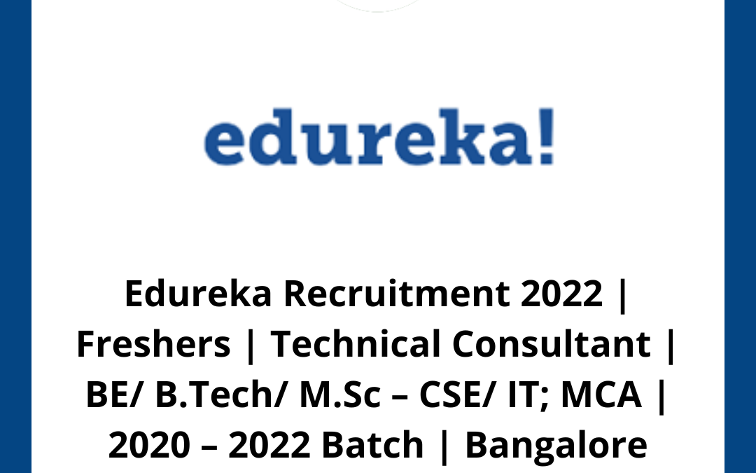 Edureka Recruitment 2022