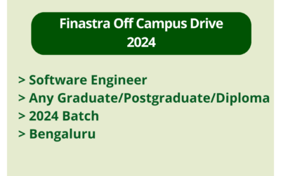 Finastra Off Campus Drive 2024 | Software Engineer | Any Graduate/Postgraduate/Diploma | 2024 Batch | Bengaluru