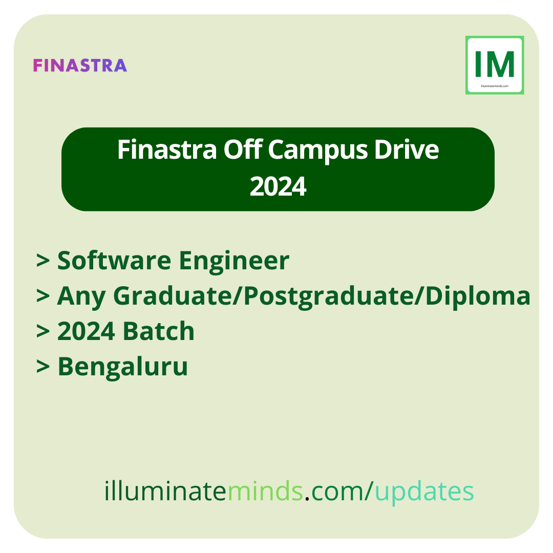 Finastra Off Campus Drive 2024 Software Engineer Any Graduate