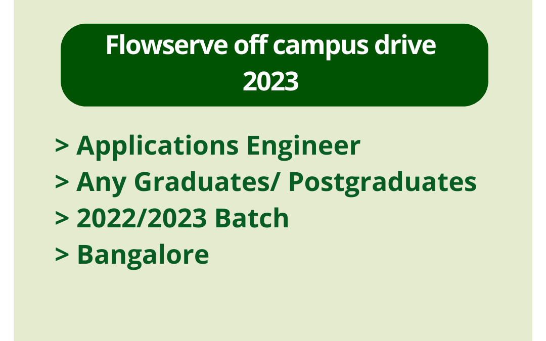 Flowserve off campus drive 2023