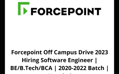 Forcepoint Off Campus Drive 2023 Hiring Software Engineer | BE/B.Tech/BCA | 2020-2022 Batch | Mumbai