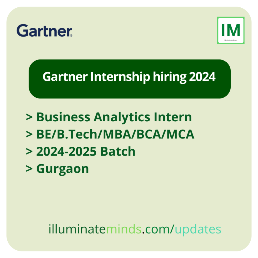 Gartner Internship hiring 2024 Business Analytics Intern BE/B.Tech