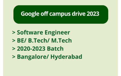 Google off campus drive 2023 | Software Engineer | BE/ B.Tech/ M.Tech | 2020-2023 Batch | Bangalore/ Hyderabad