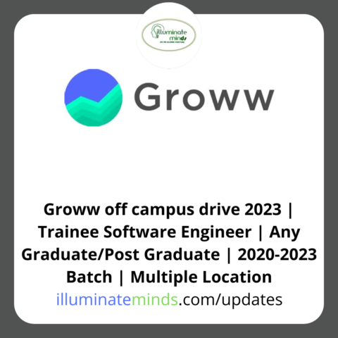 Groww off campus drive 2023 | Trainee Software Engineer | Any Graduate ...