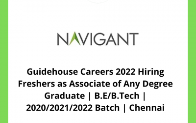 Guidehouse Careers 2022 Hiring Freshers as Associate of Any Degree Graduate | B.E/B.Tech | 2020/2021/2022 Batch | Chennai