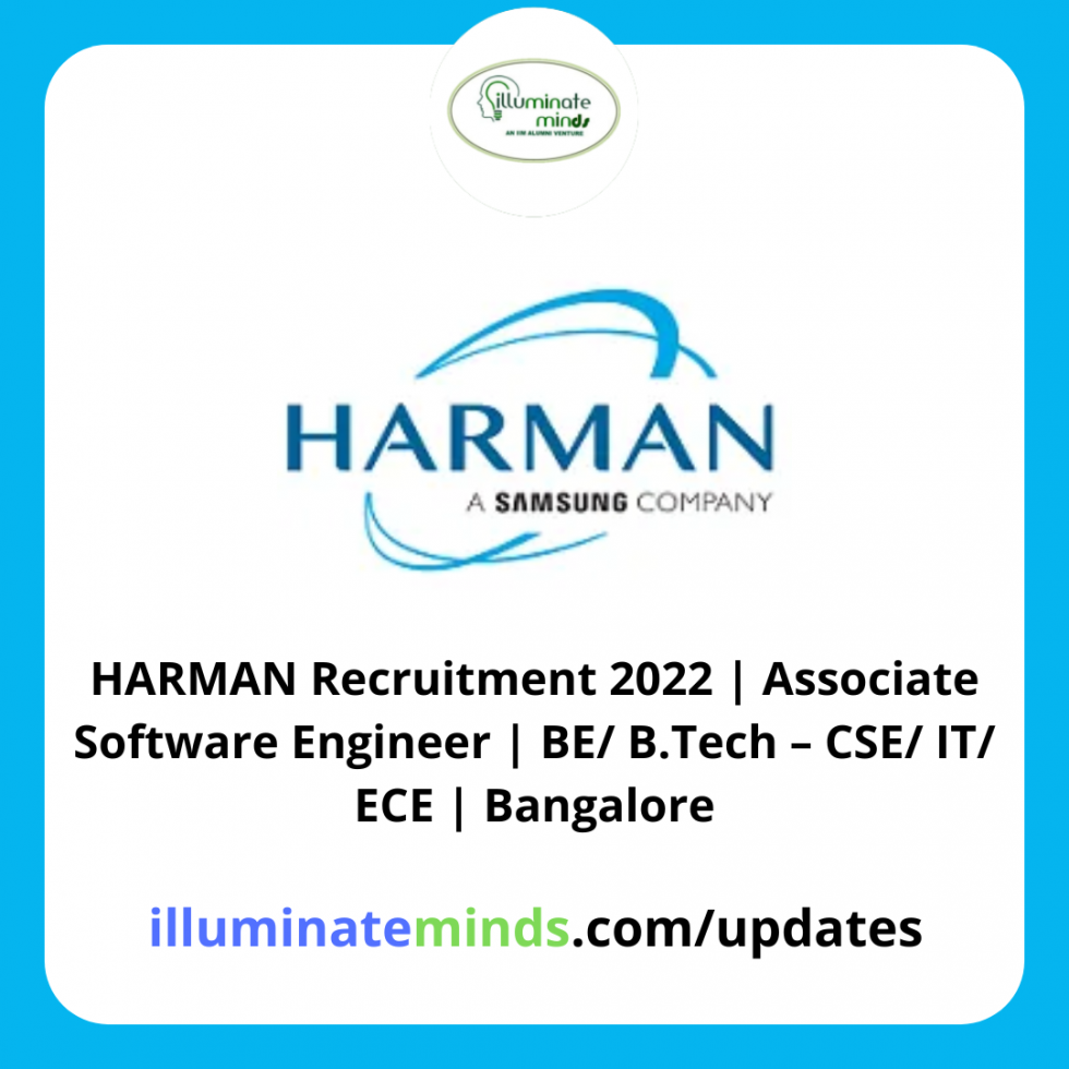HARMAN Recruitment 2022 Associate Software Engineer BE B Tech 