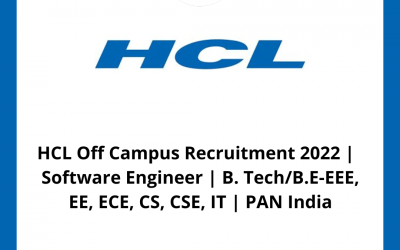 HCL Off Campus Recruitment 2022 |  Software Engineer | B. Tech/B.E-EEE, EE, ECE, CS, CSE, IT | PAN India