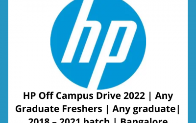 HP Off Campus Drive 2022 | Technical Support Representative | Any graduate| 2018 – 2021 batch | Bangalore