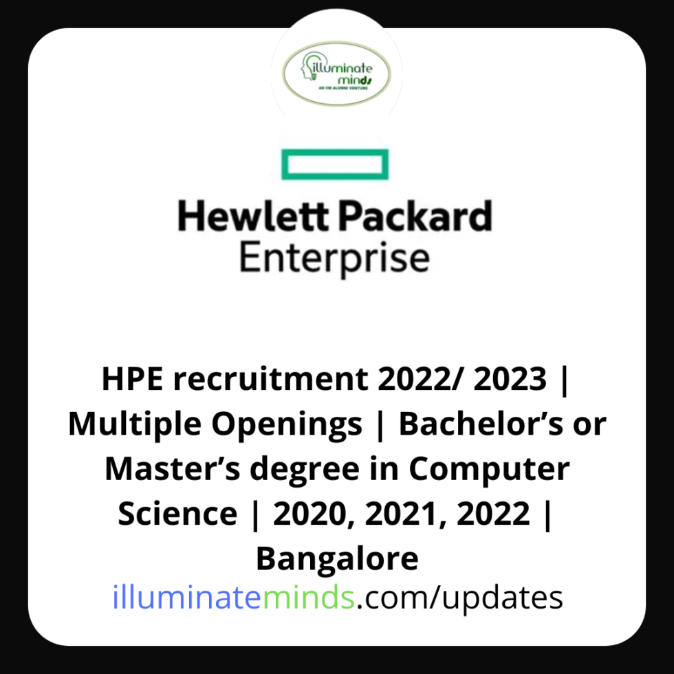 HPE Recruitment 2022 2023 Multiple Openings Bachelor s Or Master s Degree In Computer 