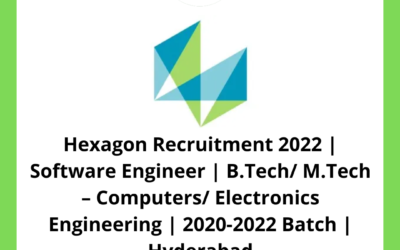Hexagon Recruitment 2022 | Software Engineer | B.Tech/ M.Tech – Computers/ Electronics Engineering | 2020-2022 Batch | Hyderabad