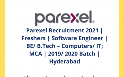 Parexel Recruitment 2021 | Freshers | Software Engineer | BE/ B.Tech/ MCA | Hyderabad