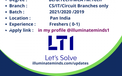L&T Infotech Off Campus Drive 2021 | Software Engineer | BE/ B.Tech | Across India