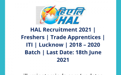 HAL Recruitment 2021 | Freshers | Trade Apprentices | Last Date: 18th June 2021