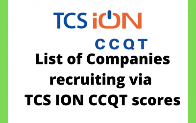 List of Companies Recruiting via TCS iON CCQT Scores