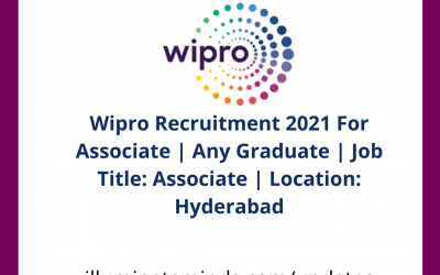 Wipro Recruitment 2021 For Associate | Any Graduate | Job Title: Associate | Location: Hyderabad | Off Campus