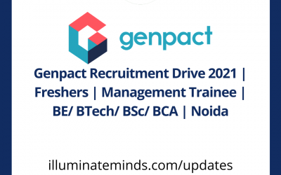 Genpact Recruitment Drive 2021 | Freshers | Management Trainee | BE/ BTech/ BSc/ BCA | Noida | Off Campus