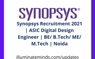 Synopsys Recruitment 2021 | ASIC Digital Design Engineer | BE/ B.Tech/ ME/ M.Tech | Noida